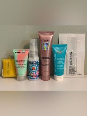 Luxury Leave-In & Repair Hair Set: amika, Moroccanoil, Eva NYC